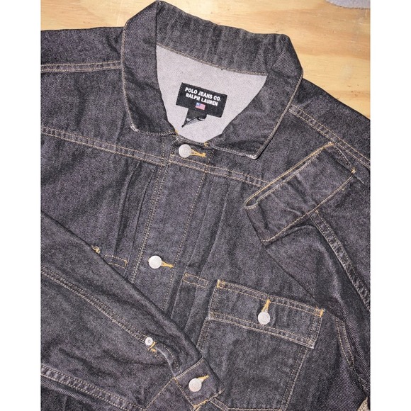 Polo Ralph Lauren Other - Vintage Ralph Lauren Jeans Co Denim Trucker Jacket Mens XL Black Jean